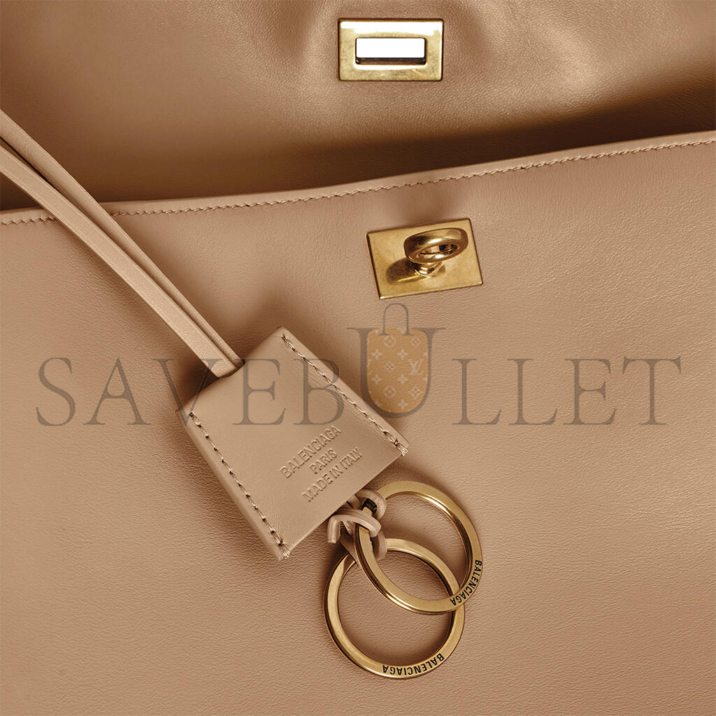 BALENCIAGA WOMEN'S RODEO MEDIUM HANDBAG IN LATTE 7897722AA4V2621 (35*23*11cm)